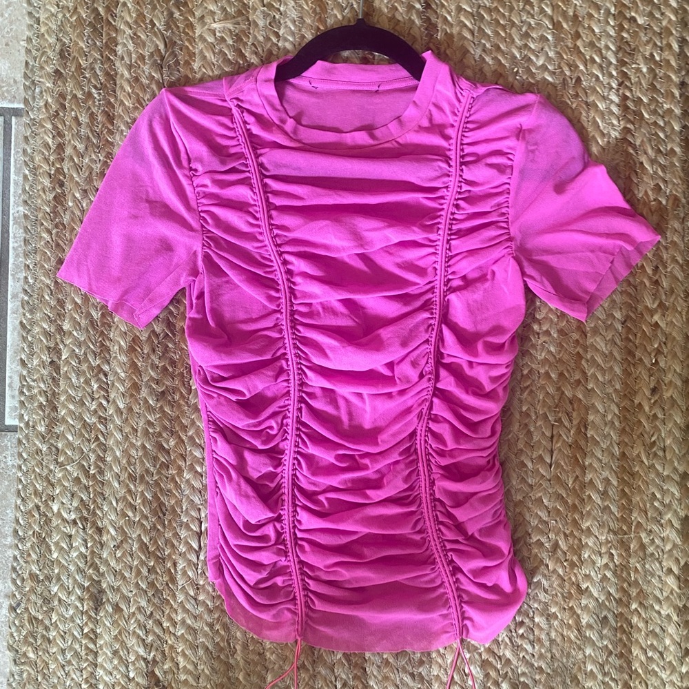 Ruched pink top